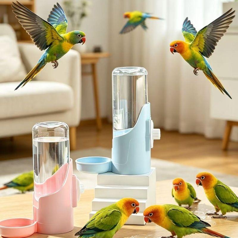 1Pcs Automatic Hanging Bird Cage Water Dispenser Leakproof Parrot Water Feeder Bottle for Small Parakeet Cockatiel Pet Birds