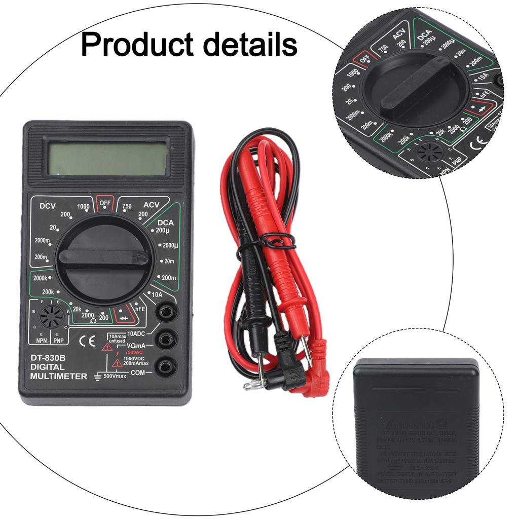 Digital Multimeter Handheld Voltmeter ABS Plastic Housing