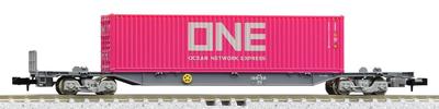 TOMIX N-Spur JR Güterwagen Typ Koki 106 frühes Modell neue Lackierung mit EINEM Container 8751 Modellbahn Güterwagen