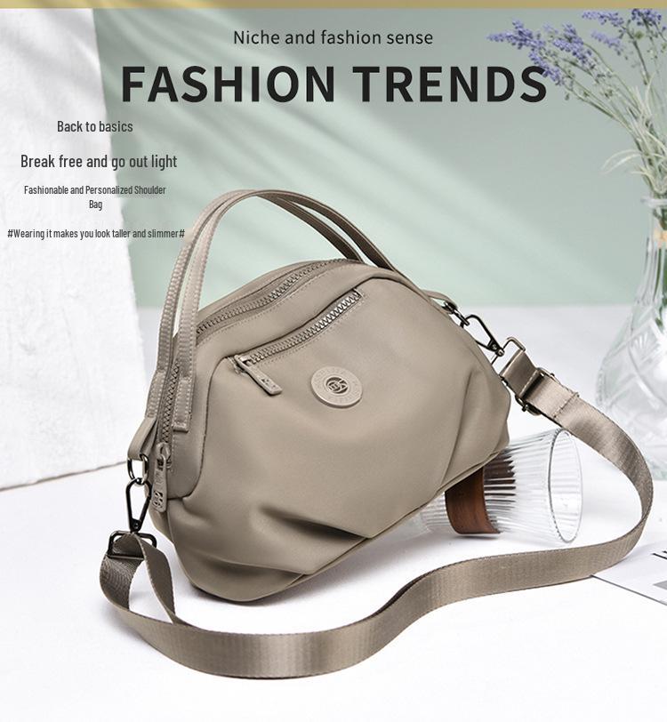 Vielseitige Damen Nylon Handy- & Umhängetasche - Großes Fassungsvermögen, Unifarbe, Schlichtes Crossbody-Design