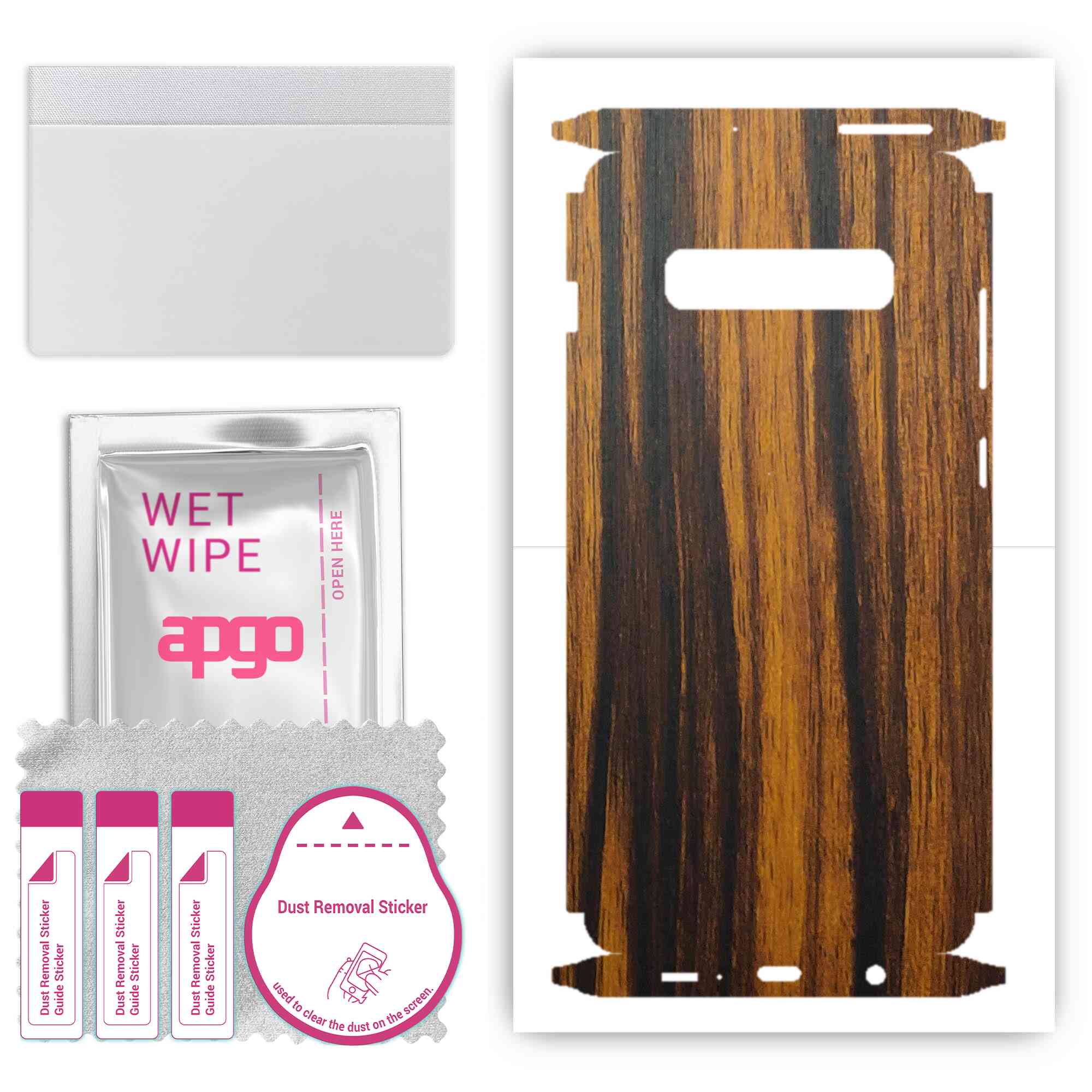

apgo Захисна наклейка Skin для задньої та бокової сторони, сумісна з Samsung Galaxy S10 Plus, повна плівка, фольга, вініл - візерунок Tigerwood