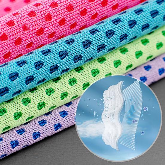 Reusable Cooling Towel Microfiber Cooling Towel with Carabiner Silicone Case Breathable Sweat Towel for Neck Face Running Hiking Fitness