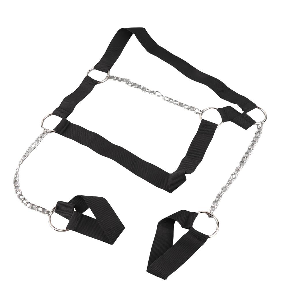 Men Chest Harness Black Punk Style Adjustable Tightness PU Metal Chain Men Top Chest Suspender for Cosplay Party