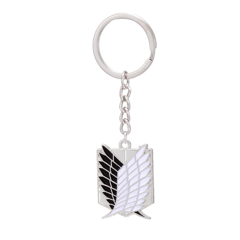 

Fashion Attack On Titan Keychain Shingeki No Kyojin Anime Cosplay Wings of Liberty Key Chain Rings For Motorcycle Car Keys Gifts
