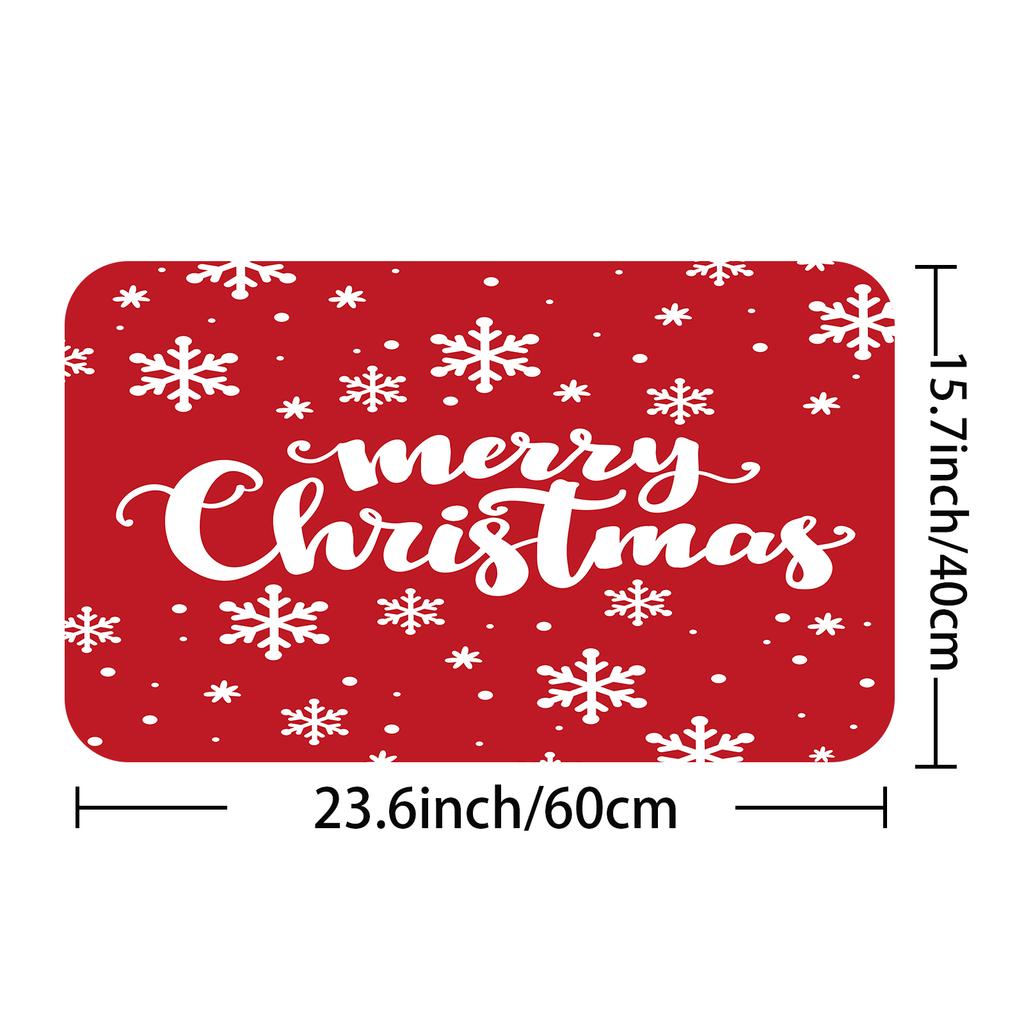 1Pc Waterproof Shower Curtain With Hooks Christmas Snow Scene Bathtub Curtain Soft Floor Rugs Non-Slip Bath Mat Bathroom Decor