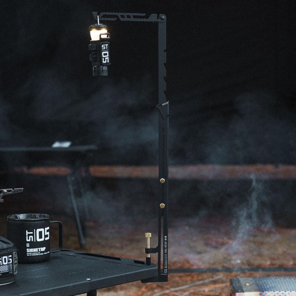 Folding Table Lantern hanger Camping Lantern Stand Stainless Steel Portable Folding Lamp Pole for Table Thickness Less Than 28mm