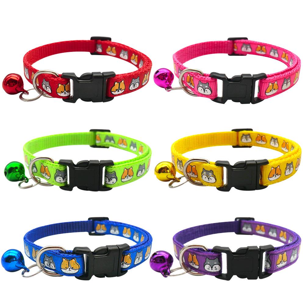 100Pcs  Colorful Dog Collar Adjustable Pet Dog Collars Necklace Durable Puppy Pug Bulldog Collars For Small Dogs