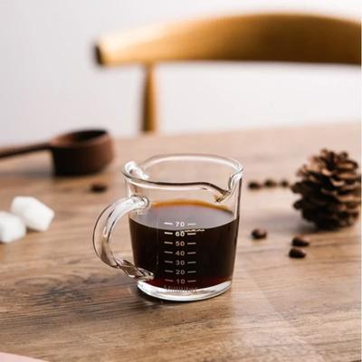 Tazza da caffè espresso in vetro con manico in legno, 70/150 ml, misurino per latte, brocca per latte, forniture per caffè, tazza da cucina, stoviglie, doppio fondo