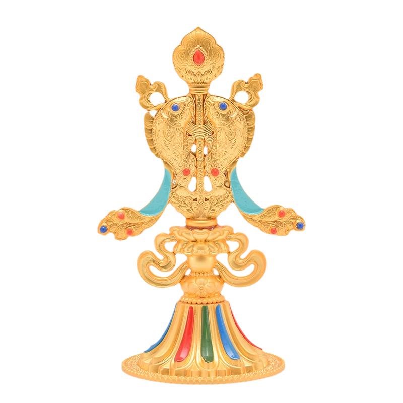 Tibetan Engraved Gold Eight Treasures Auspicious ,Tantric Alloy Handicraft ,Buddhism Home Desktop Altars Decorative ,8 Pcs ,1Set