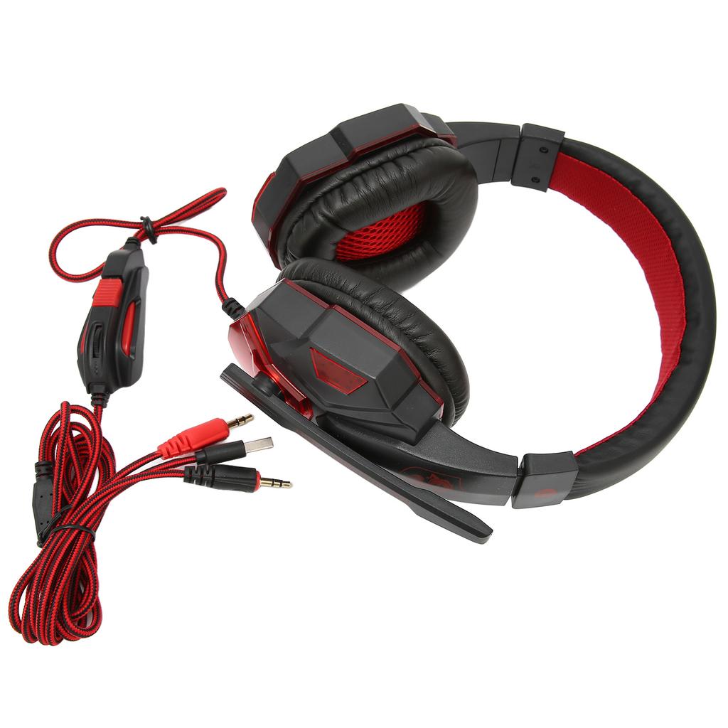 Gaming Headset Luminous Adjustable Volume 3.5mm Gaming Headset with Microphone for PC