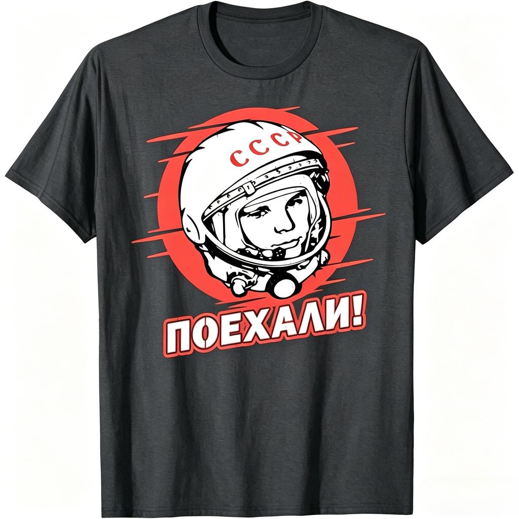 Gagarin Yuri Astronaut USSR Russian Space Soviet TShirt Casual Fashion Harajuku Cotton Women Unisexs Clothing  Summer T Shirt