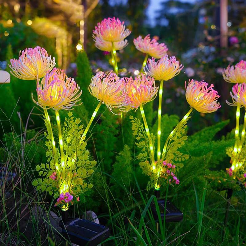 Solar Red Spider Lily Garden Stake Lights