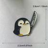 Funny Penguin Holding Big Knife Brooch Pin Badge for Backpacks Hats Unique Gift Accessory