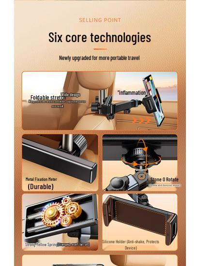 Adjustable Rear Seat Tablet & Phone Holder for Car Headrest