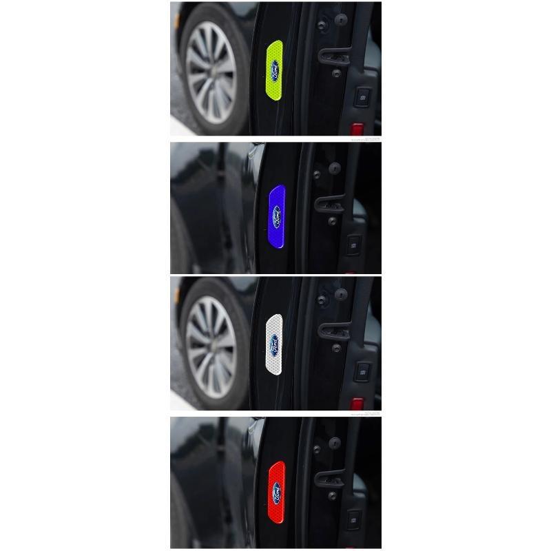 4PCS/set Car Reflective Safety Strip Stickers For Ford Fiesta Ranger Focus Kuga Mustang S-MAX Transit Mondeo Esco
