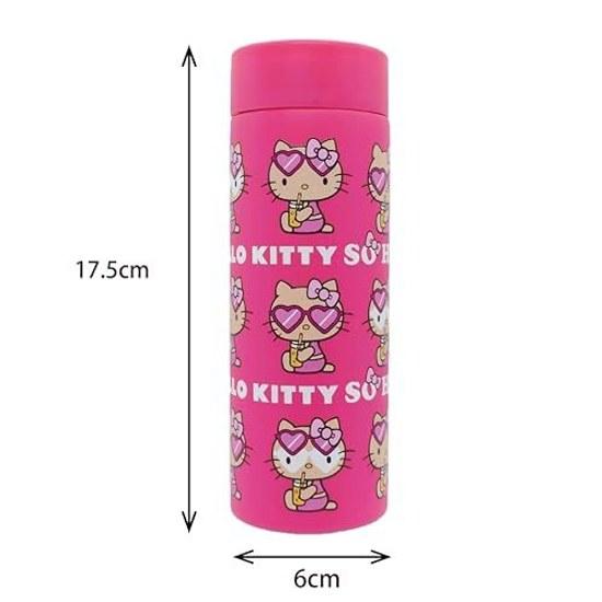 Sanrio Water Bottle 350ml Hello Kitty Sunburn Summer Stainless Steel Insulated Cool Mini (Pink)