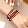 Bohemian Leather Bracelet Geometric Beads Chain Multilayer Wrap Bangle Women Jewelry Accessories