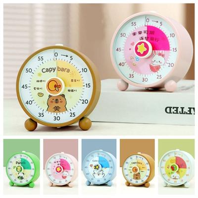Portable Self Discipline Visual Timer 60-Minutes Silent Countdown Timer Capybara Panda Kitchen Cooking Timer Kitchen