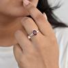 Red Garnet Oval Shape Solitaire Ring, 925 Sterling Silver, Minimalist Handmade Gemstone Jewelry
