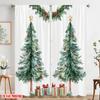 2 Stück, 2D-Flachdruck Fenstervorhang Weihnachtsbäume Schnee Geschenk (3) Polyester Fabrik (ohne Stange) Dekorationen Für Zuhause Perfekt