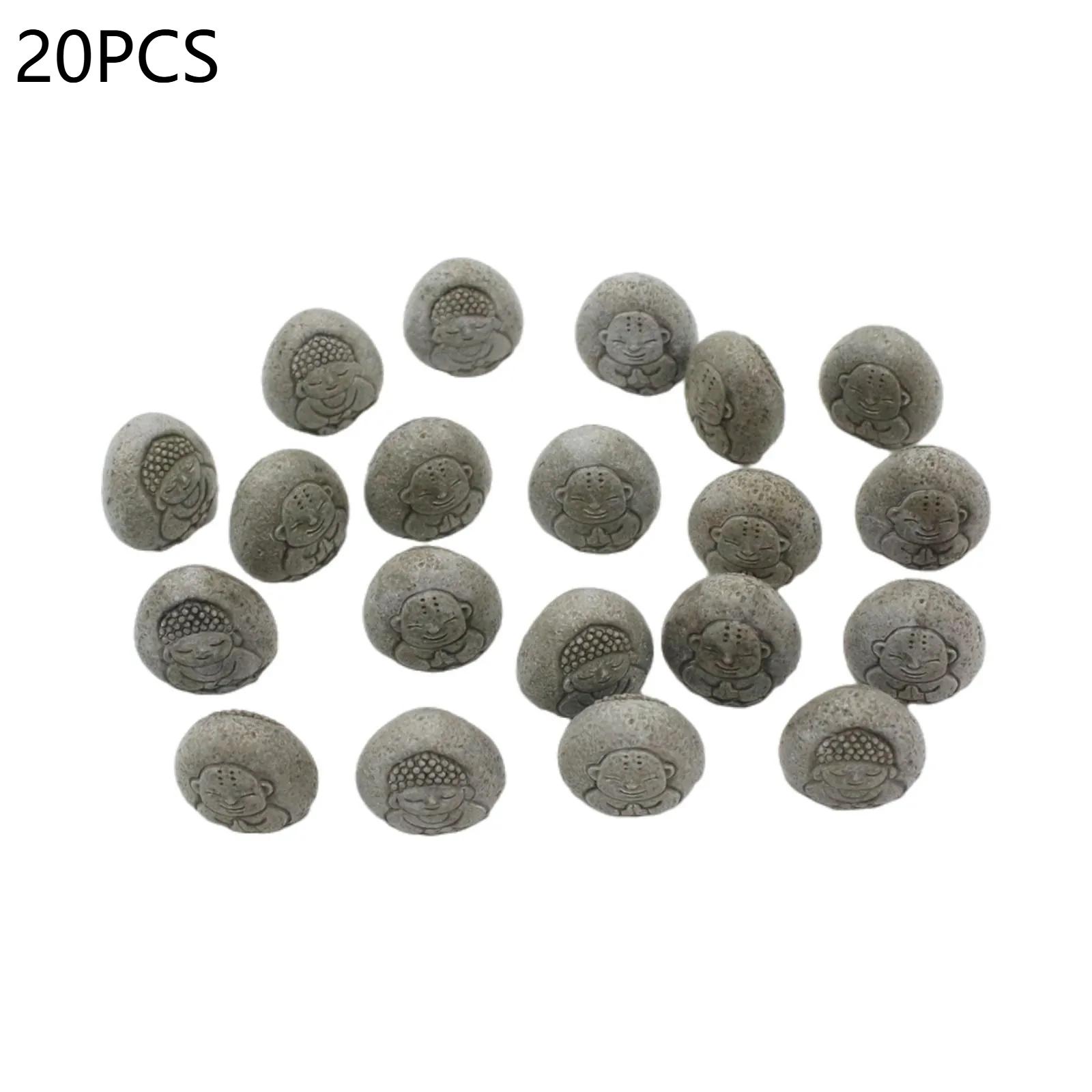 

20pcs Mini Flower Pot Decor Randomized Buddha Statue Resin Ornaments Decor Small Garden Courtyard Paving Stone Sculptures Decor One Size
