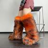 Womens Knee High Fuzzy Faux Fur Boots - Soft, Warm, and Comfortable Slip-on Design Furry Boots For Fall Winter