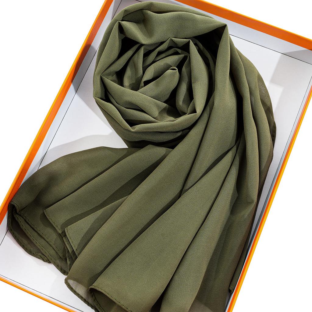Solid Color Chiffon Scarf Breathable Simple Casual Shawl Hijab Windproof Sunscreen Head Wrap for Women Women Abaya Accessories