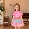 Girls Summer Lightweight Tulle Dress Set Cute Stylish Toddler Outfit