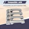 4 Pcs Chrome Door Handle Covers With 2 Front Smart Keyholes Cutout Compatible with 2019-2024 Ram 1500 4DR Model