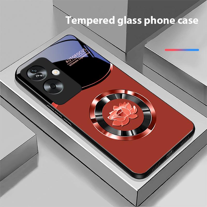 Kreis Lotus Gold Für Oppo A79 5G 58 78 74 60 4G Reno 11F Realme GT 6 11 Note 50 10 C55 X2 Gehärtetes Glas Schwarz Handyhülle