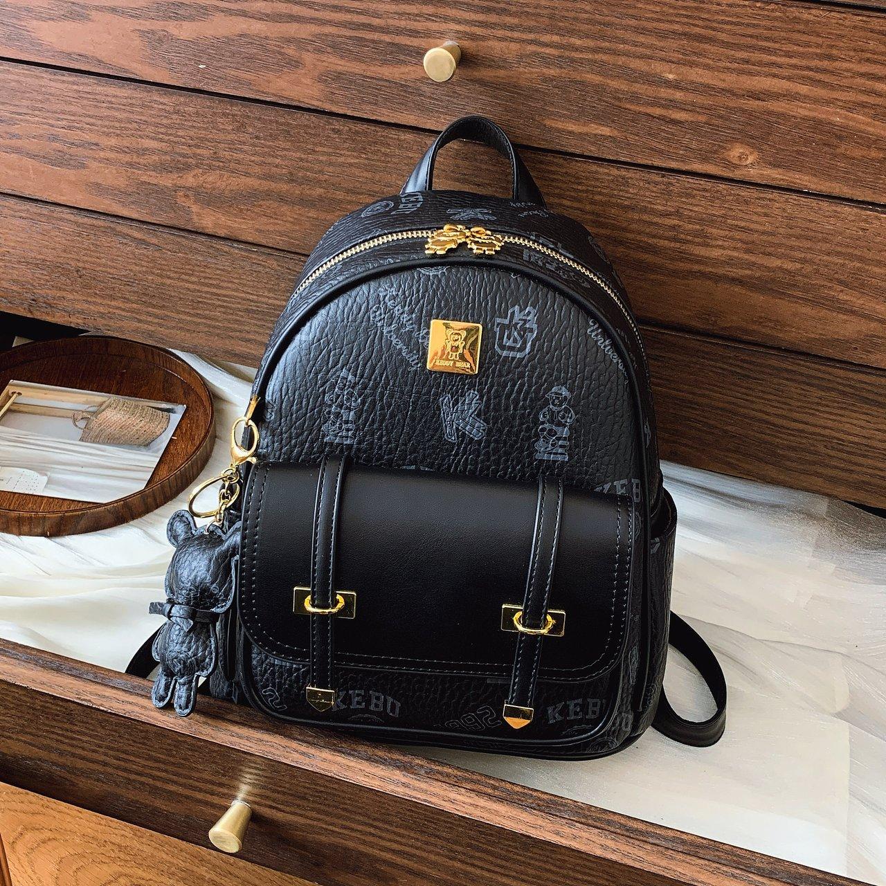 Новый женский универсальный контрастный рюкзак Оригинальная сумка с плюшевым мишкой Мультяшная повседневная дорожная сумка Минималистичный рюкзак