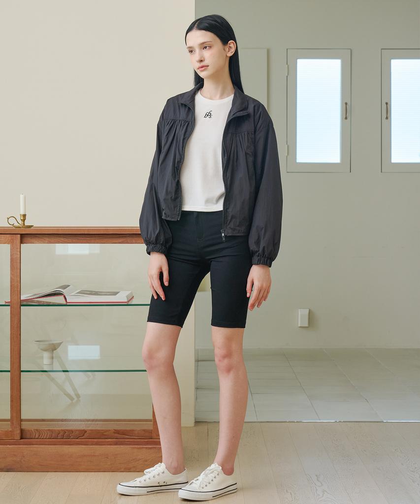 Bibyseob Shirred Windbreaker Black [T43]