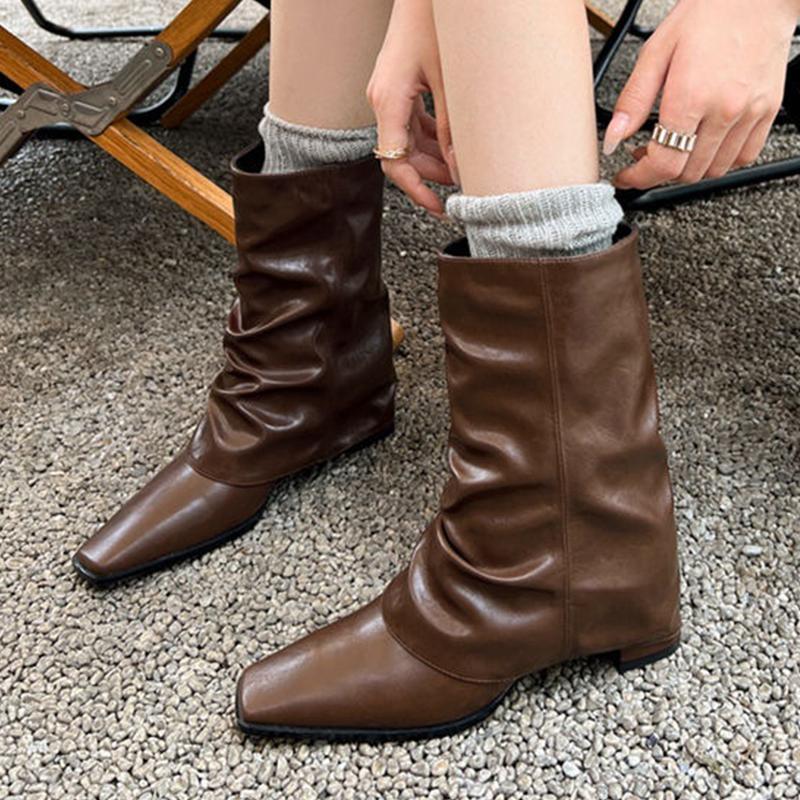 

Женские ботильоны на высоком каблуке с квадратным носком, сексуальная дизайнерская обувь, зимняя женская 2025, дизайнерские массивные туфли-лодочки, готические новые ботинки челси Mujer 40 темно-коричневого