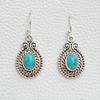 Natural Turquoise Earrings, Bohemian Earrings, 925 Sterling Silver Earrings, Oval Turquoise Earrings, Gift for Sister, Birthday Earrings