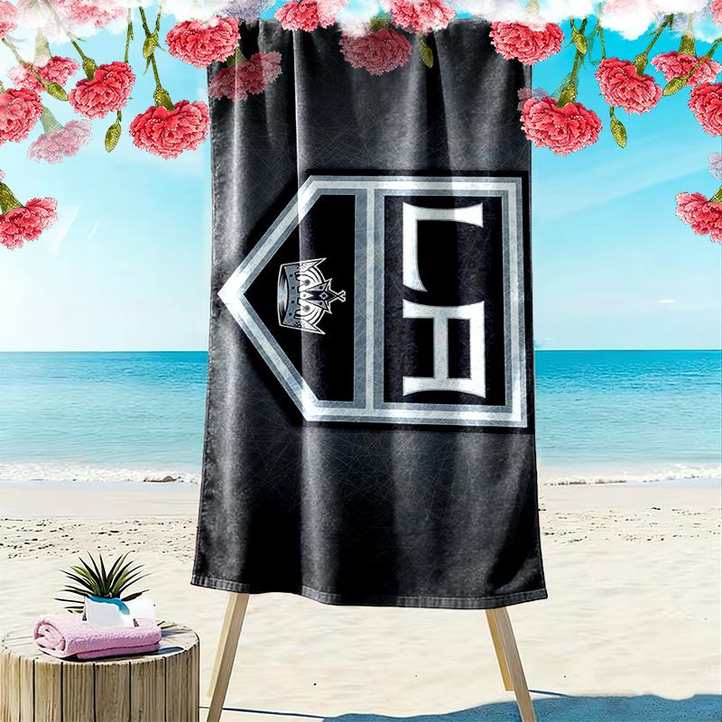 Los Angeles Kings Print Beach Towel, Large Soft Quick Dry Towel for Beach Camping Swimming