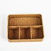 Hairpins Jewelry Accessories 4 Grids Storage Basket Handmade Woven Willow Storage Basket For Clothes Cosmetic Stationery
