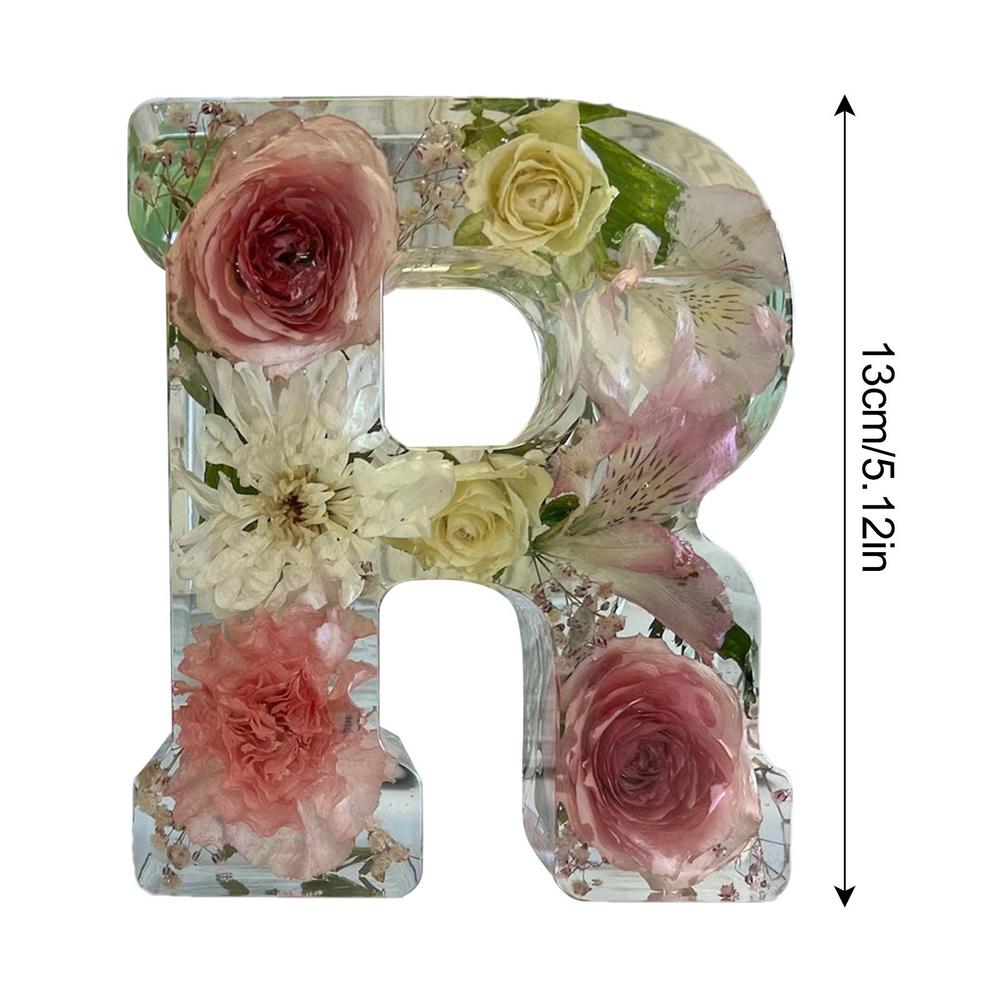 Creative Large Letter Floral Night Light 26 Letters A-Z Dry Flower Simulation Floral Letter Light Valentine's Day Gift