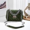 Diamond-shaped Chain Small Square Bag, Single Shoulder Strap, Side-zip Closure Small Bag