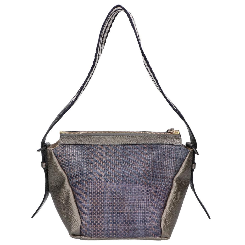 A.D.M.J. Accessoires De Mademoiselle [Excellent Condition] Goat Leather x Mesh One Shoulder Bag/ Handbag grayUsed
