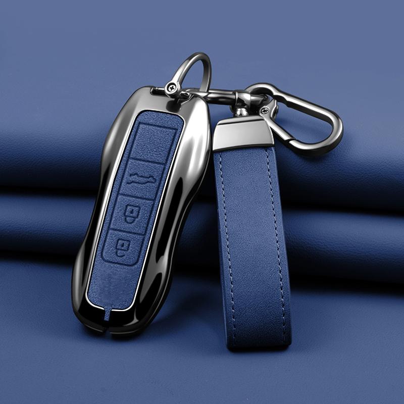 Zinc Alloy Leather Car Key Case For Porsche Panamera Cayenne 971 911 970 981 991 9Ya Macan Boxste Protecticve Case Key Case