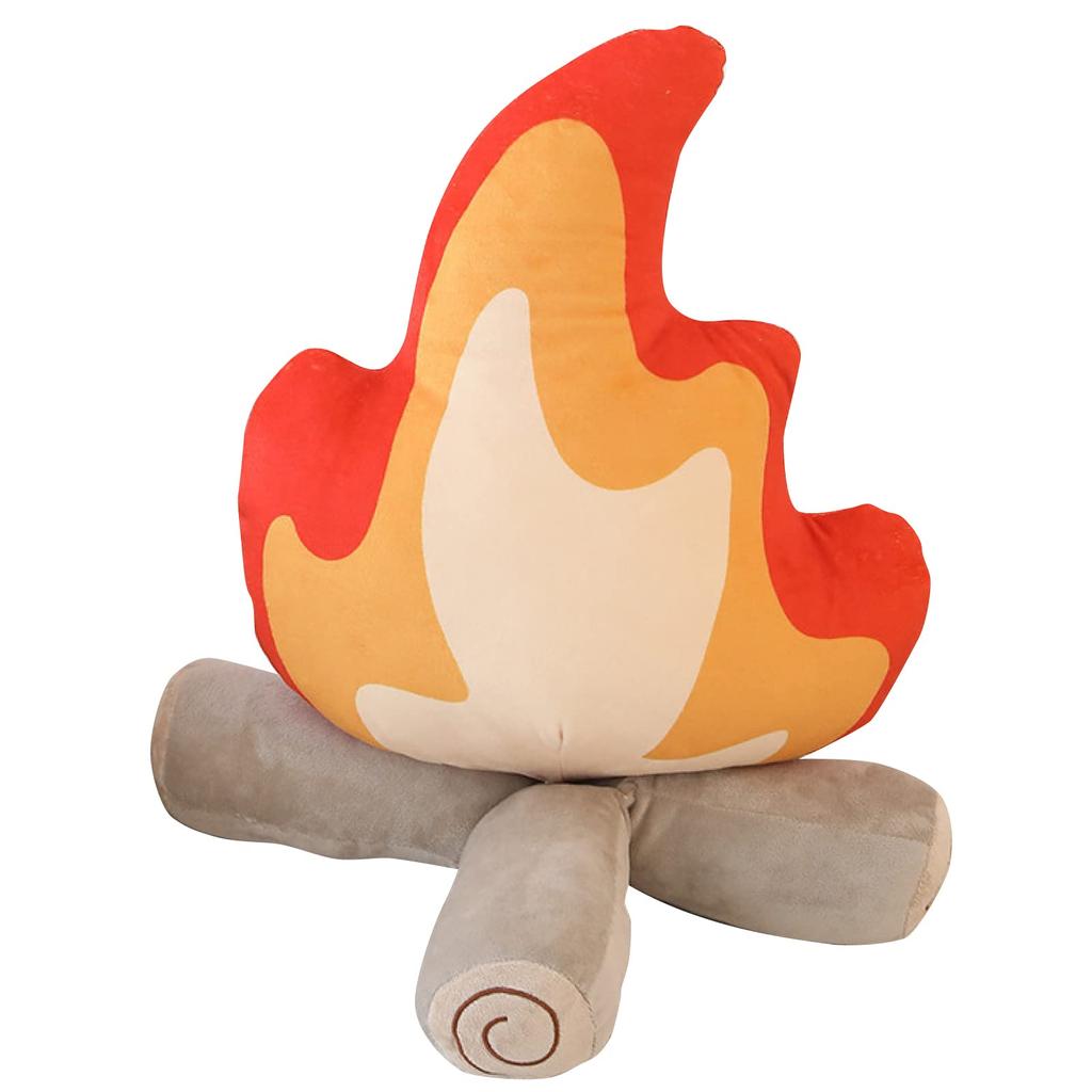 (RONGUI) Bonfire Cushion, Bonfire Plush Toy, 30cm X 45cm, Fun, Soothing Camping Item, Interior Decoration (Large (45cm))