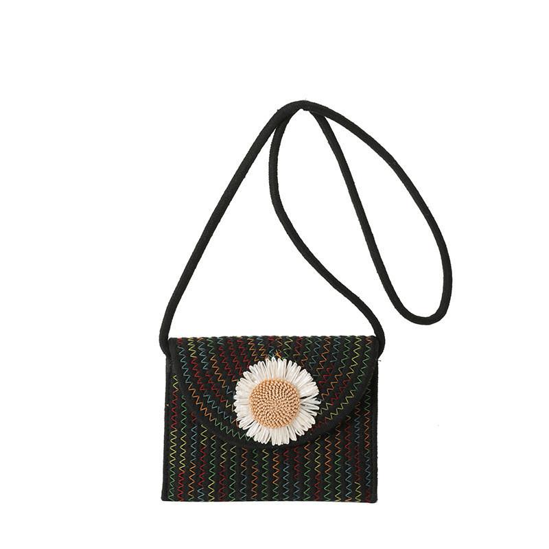 

Floral 2023 Trendy Straw Crossbody Bag For Women Featuring Chic Sunflower Design Perfect For Use Everyday Colorful Black