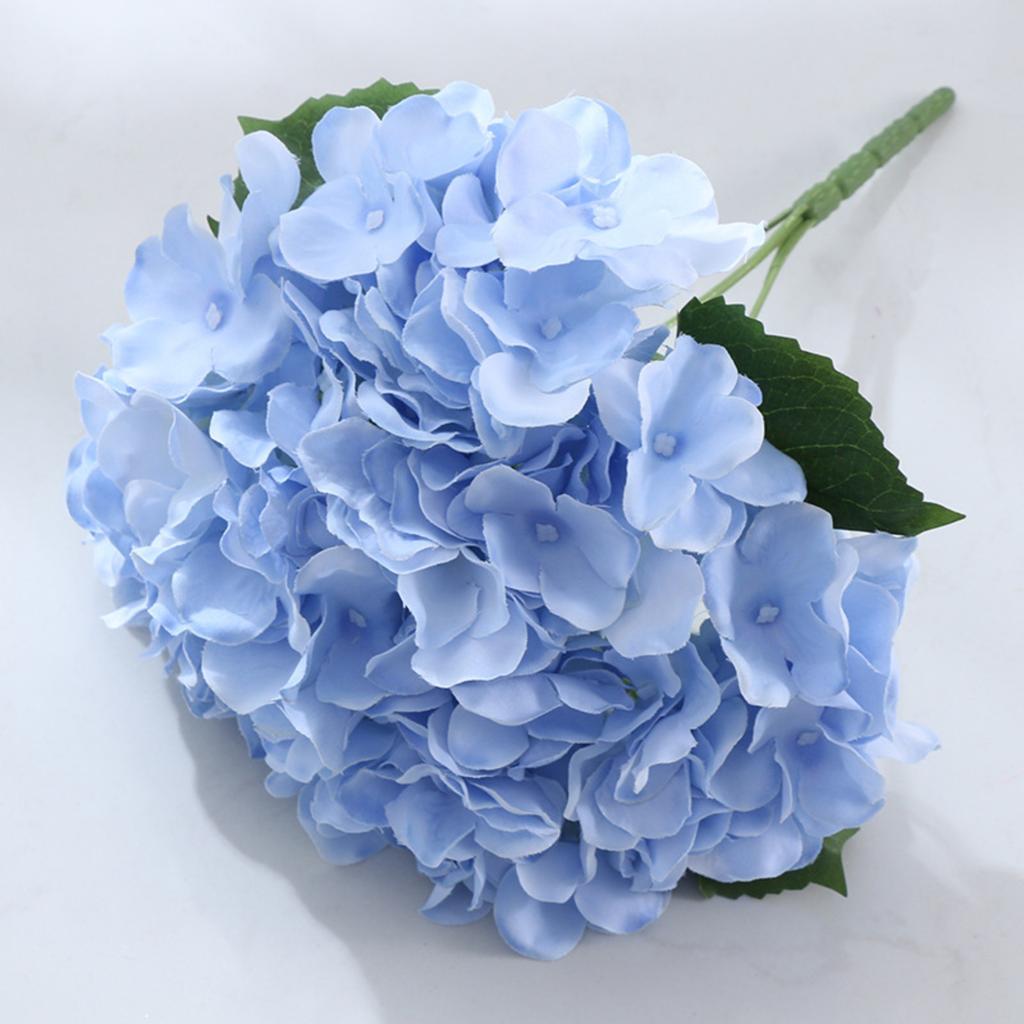 Flowers - 13 Inch Long Stem Silk Hydrangea - Artificial Flowers Realistic Hydrangea Bouquet For Wedding Party