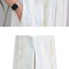 Plus Size Tie-Dye Maternity Strap Dress - 9 Sizes, Summer Two-Piece Look, Loose and Slimming for Late Pregnancy