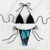Sexy Bikini-Badeanzug für Damen mit Neckholder und Print