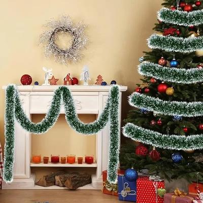 2M Fitas de Cana Verde de Natal Guirlanda DIY Enfeites de Árvore de Natal Fitas de Cana Verde Guirlanda Pendurada Pendente Decoração de Festa em Casa