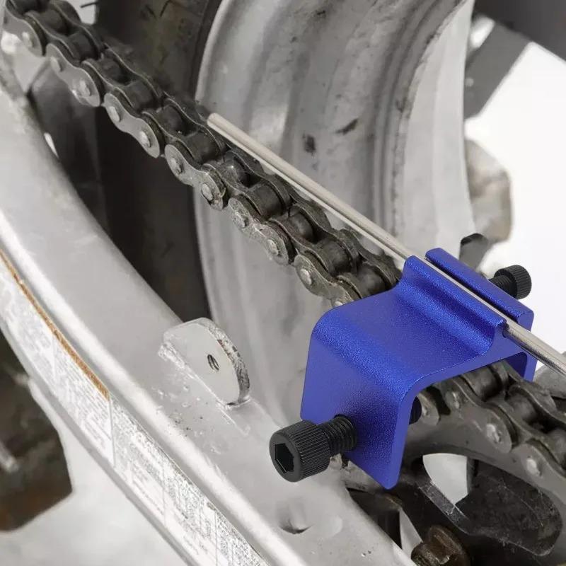 Aluminum Alloy Motorcycle Chain Alignment Tool for ATV Chain Adjuster Breaker and Riveter Set No-scratch Motorcycle Maintenance