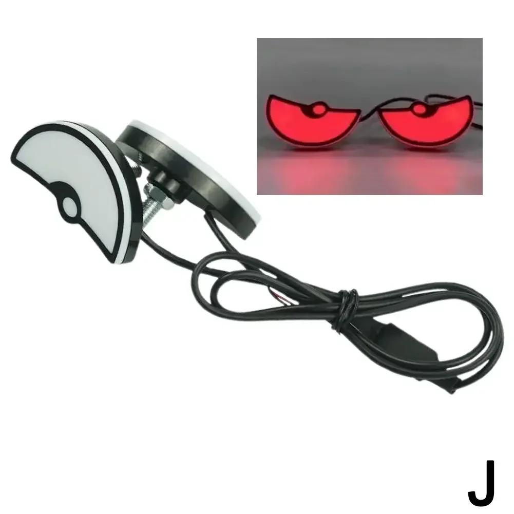 1Pair Motorcycle LED Triangle Half Circle Devil Eye Lights Car Tail Decorative Lamp Mini Eagle Eye Lamp Exterior Accessories