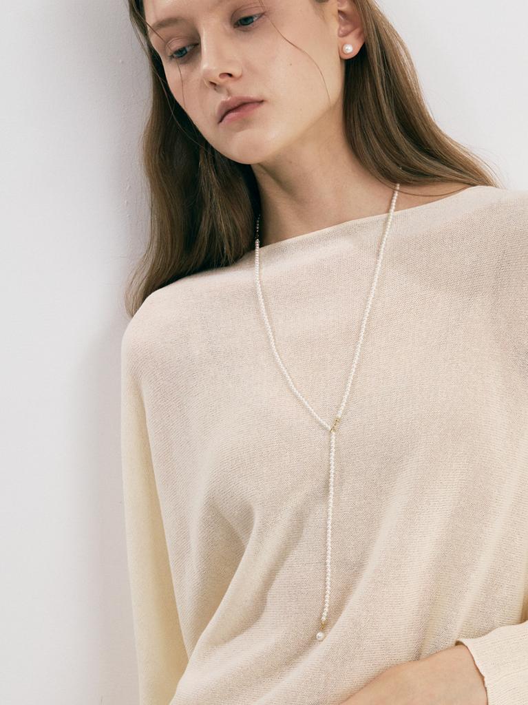 Sosoo Simple Point Pearl Long Necklace