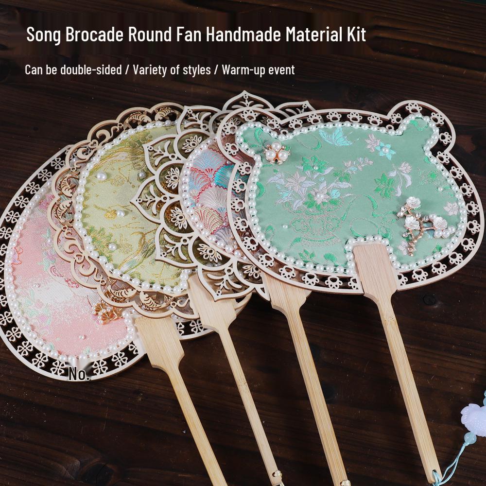 Handmade DIY Song Jin Pearl Fan Kit – Chinese Style Gift for Mother's Day, Team Building, and Salons
